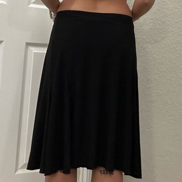 Y2k Nineties Dark Fairy Pleated Black Midi Skirt - Picture 7 of 8